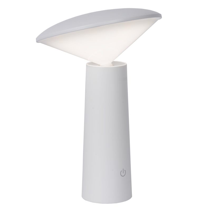 Lucide JIVE - Nabíjacia stolová lampa Outdoor - Batéria - Ø 13,7 cm - LED Rozm. - 1x4W 6500K - IP44 - 3 StepDim - Biela